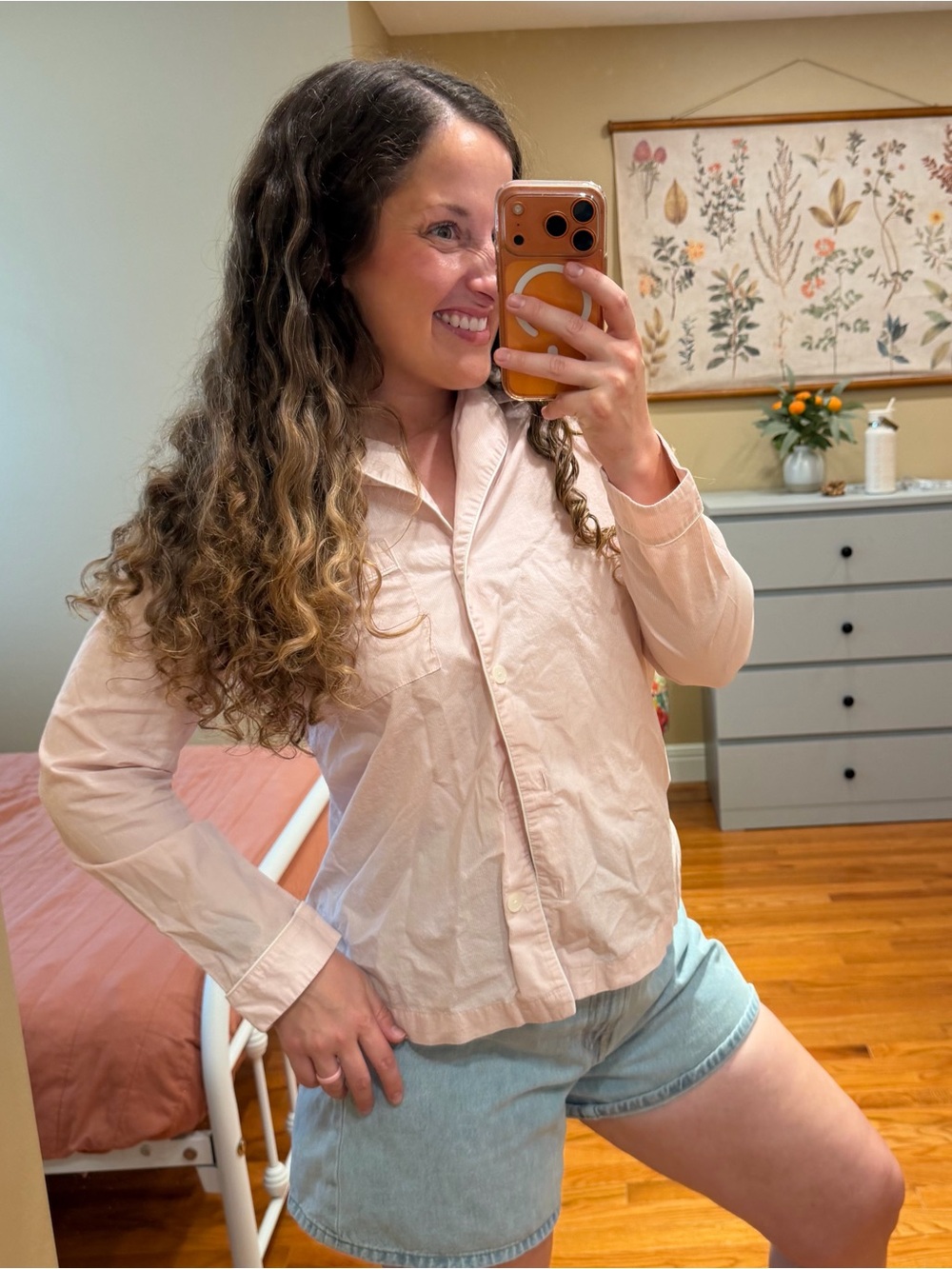 Haven Well Within Light Pink Women’s Button-Up Pajama Shirt Small
